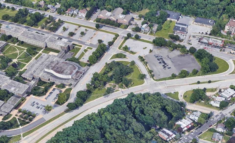 Aerial View of Western High School and Baltimore Polytechnic Institute 